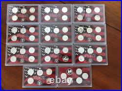 Complete Set 1999-2008+2009 US 90% SILVER PROOF State Territorry Quarter 56 coin