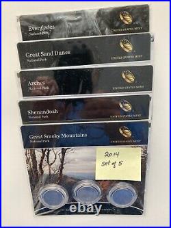 Complete Set 2010-21 Nat'l Parks Mint ATB Qtrs, PDS 3-coin set, OGP, 168 coins