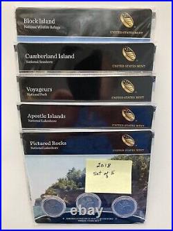 Complete Set 2010-21 Nat'l Parks Mint ATB Qtrs, PDS 3-coin set, OGP, 168 coins