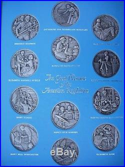 Complete Set 36 Pewter DAR Medal s With COA. Great Women of American Revolution