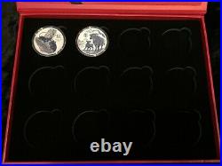 Complete Set Australia 1 Oz Silver Lunar Series III Coins 2020-2021 Ox + Case