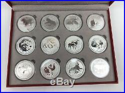 Complete Set Australia 1 Oz. Silver Lunar Series II 2 Coins 2008 2019