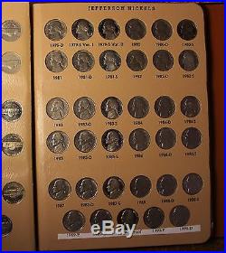 Complete Set Dansco Album Jefferson Nickels 1938-2014 D P S + Bu Proof 219 Coins