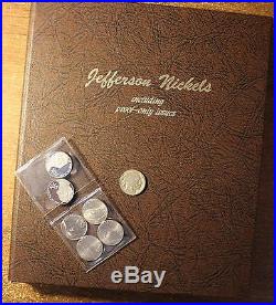 Complete Set Dansco Album Jefferson Nickels 1938-2014 D P S + Bu Proof 219 Coins