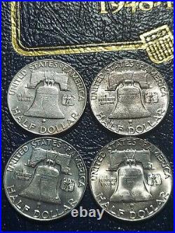 Complete Set Franklin Half Dollars 35 Silver Coins High Grades- Whitman 9126