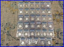 Complete Set Franklin Half Dollars PCGS MS64 -18 with Full Bell Lines (FBL) B11