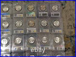 Complete Set Franklin Half Dollars PCGS MS64 -18 with Full Bell Lines (FBL) B11