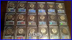 Complete Set Franklin Half Dollars PCGS MS64 7 with Full Bell Lines (FBL)