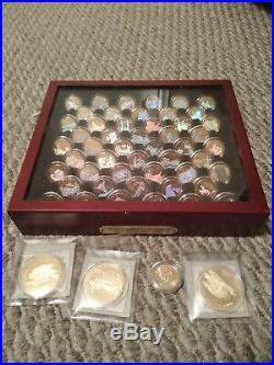 Complete Set Holographic Gold Plated U. S. State Quarters with 9 Additional Coins