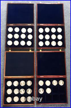 Complete Set Liberia 2000 $20. Silver Coins Us Presidents 42 Coins In 4 Boxes