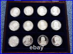Complete Set Liberia 2000 $20. Silver Coins Us Presidents 42 Coins In 4 Boxes