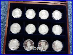 Complete Set Liberia 2000 $20. Silver Coins Us Presidents 42 Coins In 4 Boxes