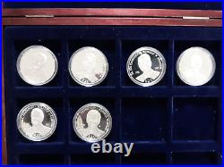 Complete Set Liberia 2000 $20. Silver Coins Us Presidents 42 Coins In 4 Boxes