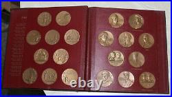 Complete Set Of (30) Solid Bronze Wwii Medal Series In Binder