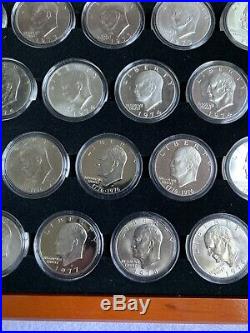 Complete Set Of Eisenhower Dollars 1971-1978 With Custome Box And Coa 32 Coins