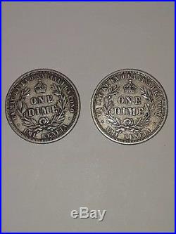 Complete Set Of Hawaii Coins 1847 1883 Penny Dime Quarter Half & Dollar RARE