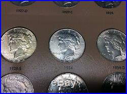 Complete Set Of Peace Dollars 1921-1935-s 24 Coins Silver Dansco Album