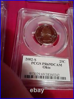 Complete Set State And Territory Quarters Pcgs Graded Pr69 Dcam Flag Labels