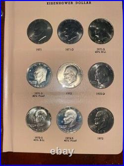 Complete Set Uncirculated PDS Proofs & Silver Proof 1971-1978 Eisenhower Dollars