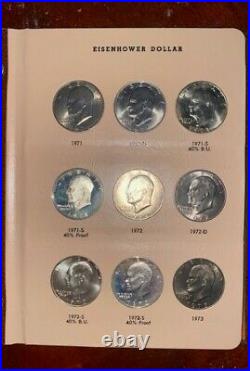 Complete Set Uncirculated PDS Proofs & Silver Proof 1971-1978 Eisenhower Dollars