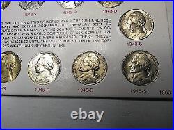 Complete Set of 1942-1945 Silver War Nickels 11 Coins AU/BU in ANCO War Holder