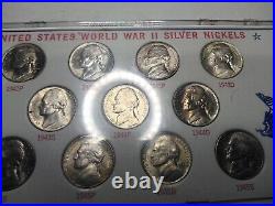 Complete Set of 1942-1945 Silver War Nickels 11 Coins in Gem BU Nice High Grade