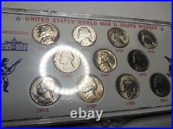 Complete Set of 1942-1945 Silver War Nickels 11 Coins in Gem BU Nice High Grade