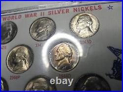 Complete Set of 1942-1945 Silver War Nickels 11 Coins in Gem BU Nice High Grade