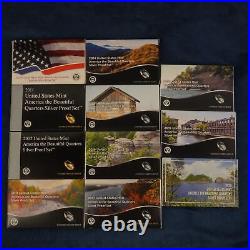 Complete Set of 2010-2020 America the Beautiful Silver Quarters in Box w COA