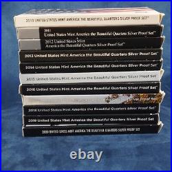 Complete Set of 2010-2020 America the Beautiful Silver Quarters in Box w COA