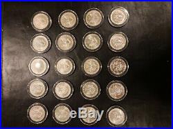 Complete Set of 20 American Silver Eagles 1986-2005.999 Fine Silver Dollars