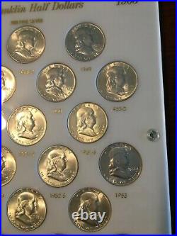 Complete Set of 35 GEM Uncirculated Franklin Half Dollars 1948-1963 in Capital P
