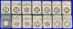 Complete Set of 35 Silver Franklin Half Dollar Coins 1948 1963, All MS 64