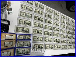 Complete Set of 50 $2 Two Dollar Bill Color Overlay US State Landmark 2003 WOW