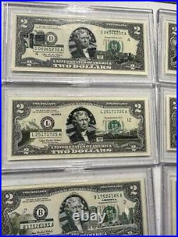 Complete Set of 50 $2 Two Dollar Bill Color Overlay US State Landmark 2003 WOW