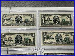 Complete Set of 50 $2 Two Dollar Bill Color Overlay US State Landmark 2003 WOW