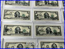 Complete Set of 50 $2 Two Dollar Bill Color Overlay US State Landmark 2003 WOW