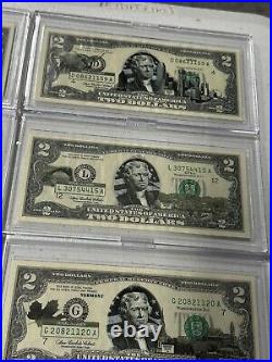 Complete Set of 50 $2 Two Dollar Bill Color Overlay US State Landmark 2003 WOW