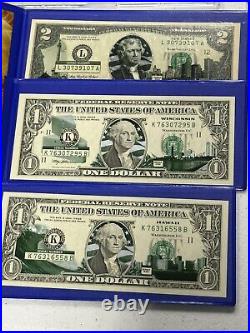 Complete Set of 50 $2 Two Dollar Bill Color Overlay US State Landmark 2003 WOW