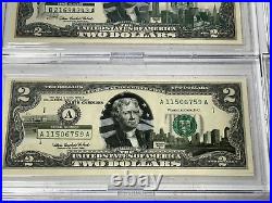 Complete Set of 50 $2 Two Dollar Bill Color Overlay US State Landmark 2003 WOW