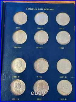 Complete Set of Ben Franklin Silver Half Dollars 35 Coins 1948-1963 HIGH QUALITY