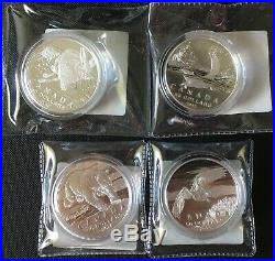 Complete Set of Canadian Mint $50 for $50 Face Value Fine Silver Coin (Lot of 4)