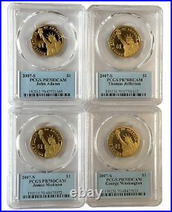 Complete Set of Proof Presidential $1 PR70DCAM PGCS President PIC Label