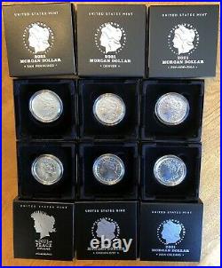 Complete Set of Six Different 2021 Morgan Peace Silver Dollars CC O P D S Dollar