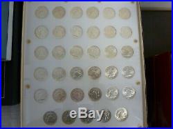 Complete Set of United States BU Franklin Silver Half Dollars 1948-1963 P, D & S
