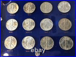Complete Short Set of Liberty Walking Half Dollars 1941-47 Blue Capital Holder