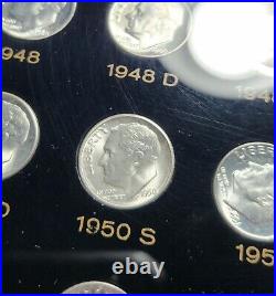 Complete Silver 1946-1964 Roosevelt 10 Cents Dime Set In Capital Plastics Holder