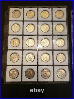 Complete Uncirculated+ Set of Ben Franklin Silver Half Dollars 35 Coins1948-1963