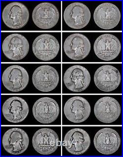 Complete Washington silver quarter date/mint set (1932-1964)