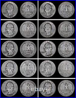 Complete Washington silver quarter date/mint set (1932-1964)